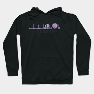 London Skyline. United Kingdom, Great Britain Hand Drawn Hoodie